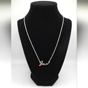 🆓️ FREE  ADD ON TO BUNDLE Necklace Avon Breast Cancer Awareness LOVE Ribbon